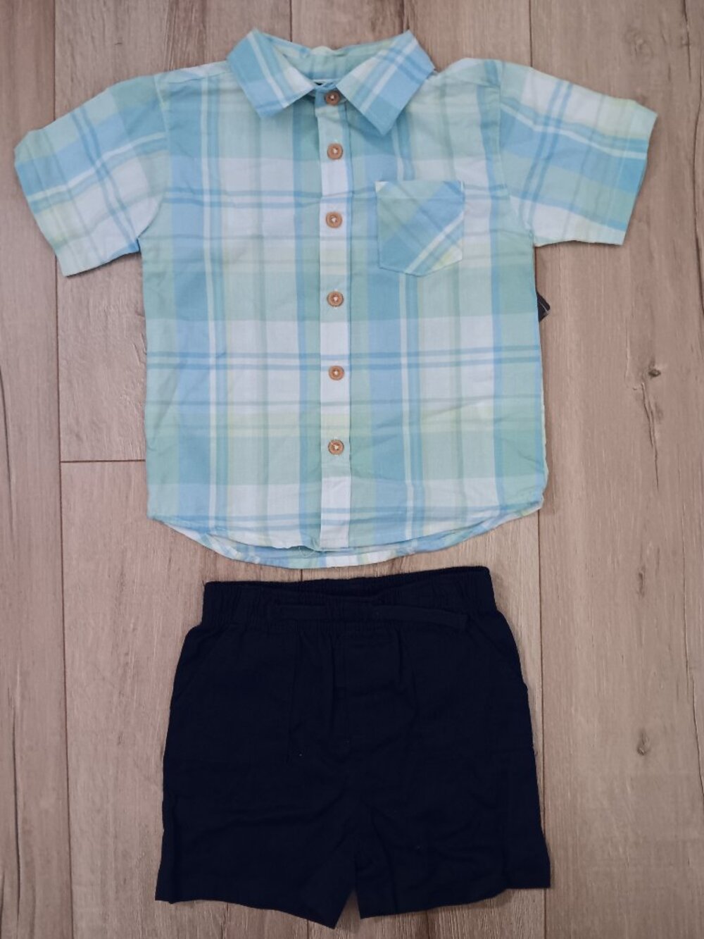 🔥4 for $20🔥Mick Mack Toddler Boy 2-Piece Set Shirt Shorts Navy Blue 2T